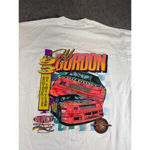 Vintage 90s Jeff Gordon NASCAR Rookie Of The Year Shirt Men White Racing USA 2XL
